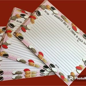Cookie themed new 4x6” recipe cards, made in the USA